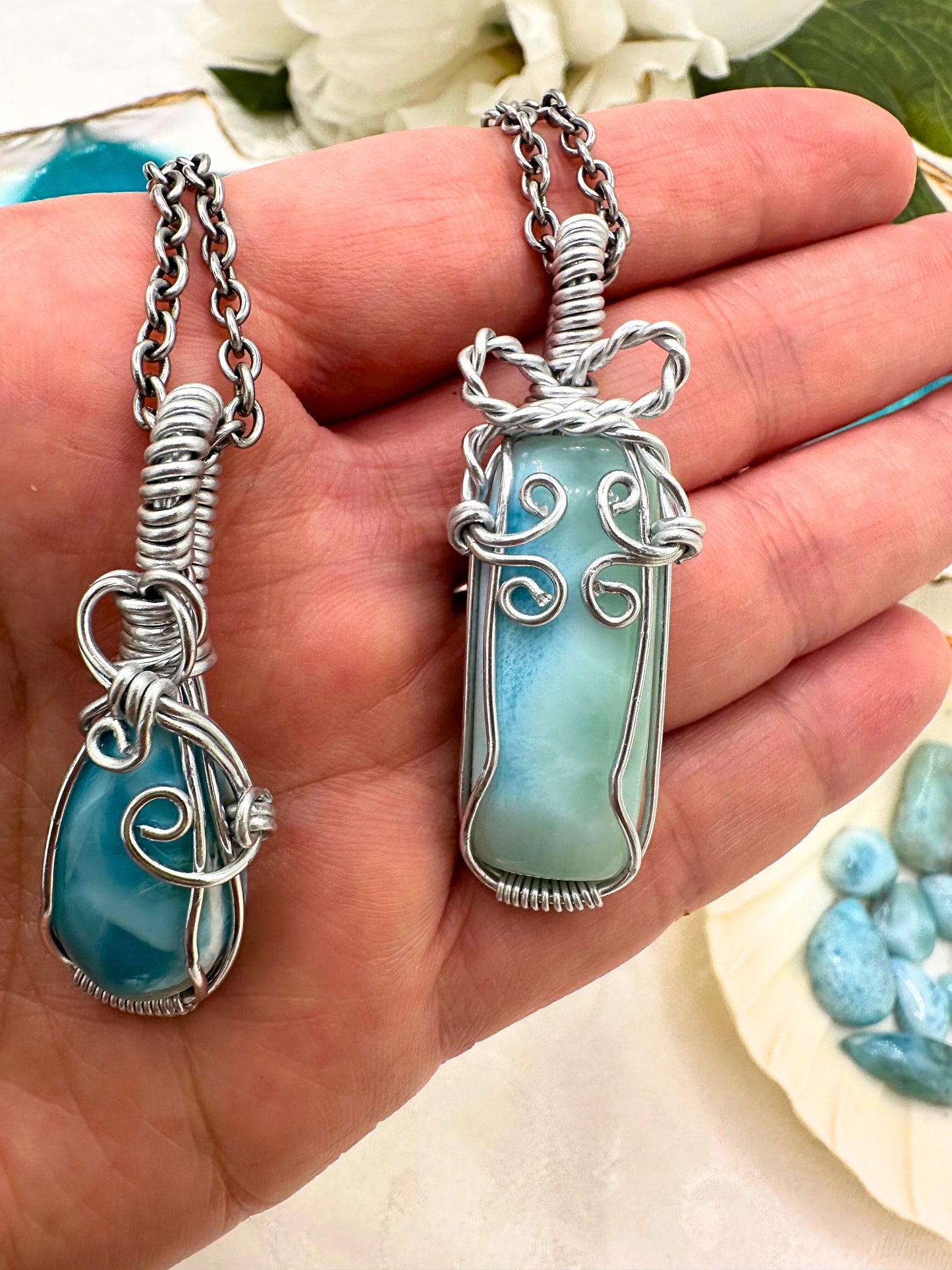 Collana Amuleto Larimar