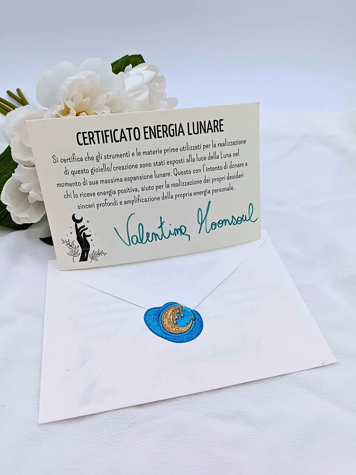 Certificato energia lunare per i gioielli realizzati da Valentina Moonsoul 