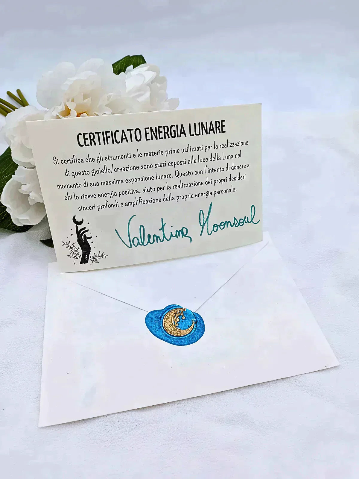 Certificato energia lunare per i gioielli realizzati da Valentina Moonsoul