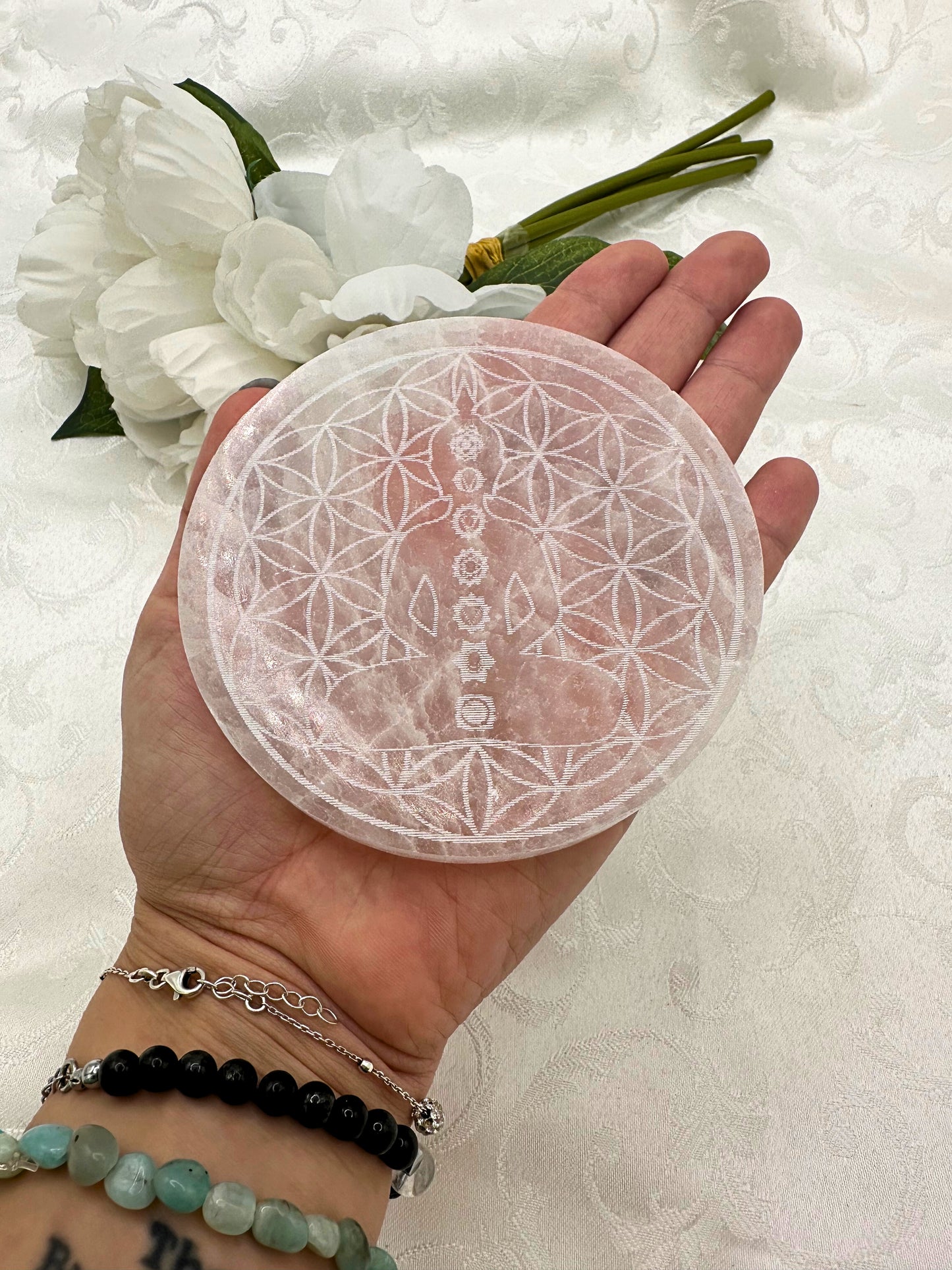 Piattino Selenite 7 Chakra