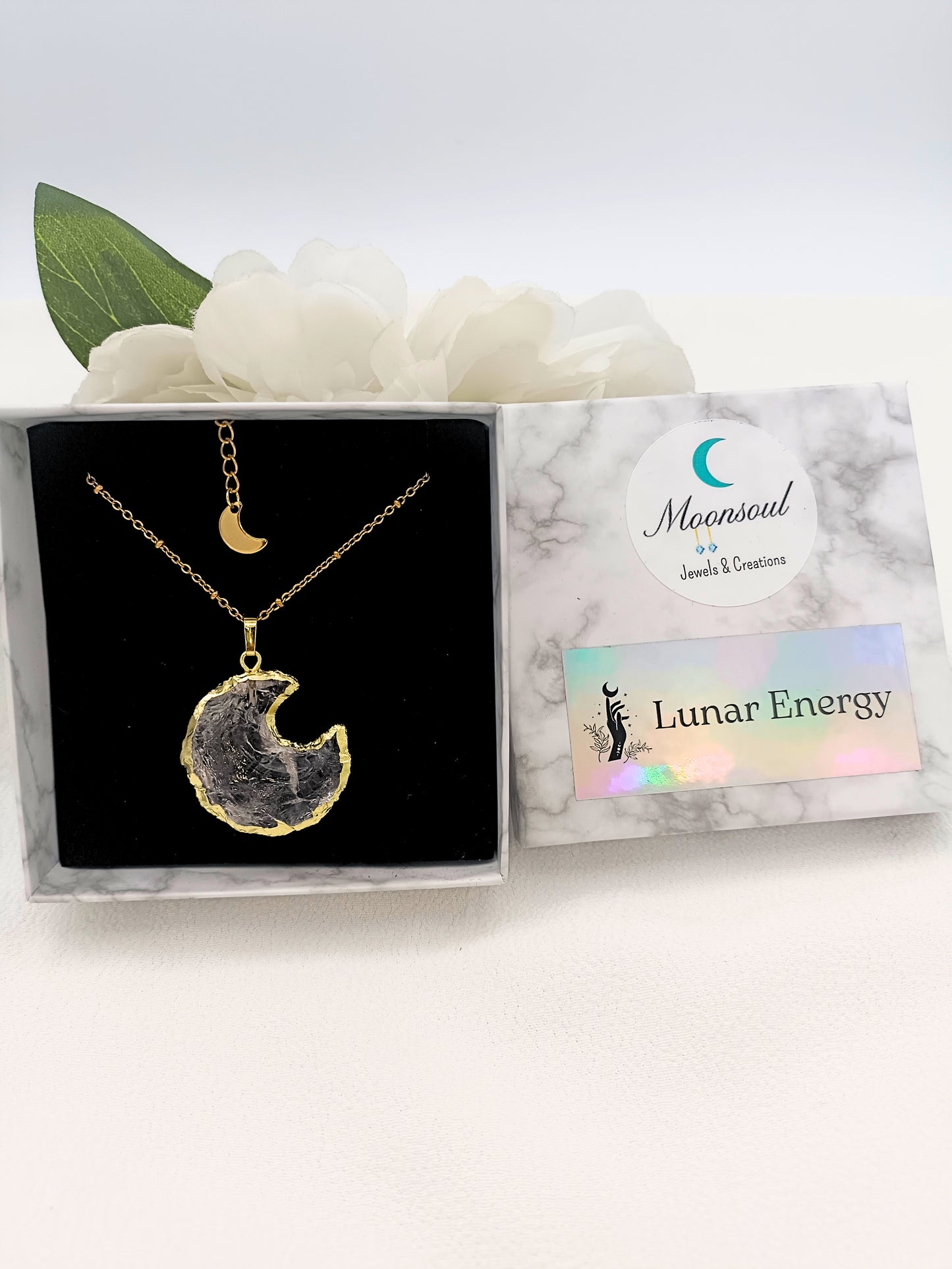 Collana Luna Quarzo Ialino Oro